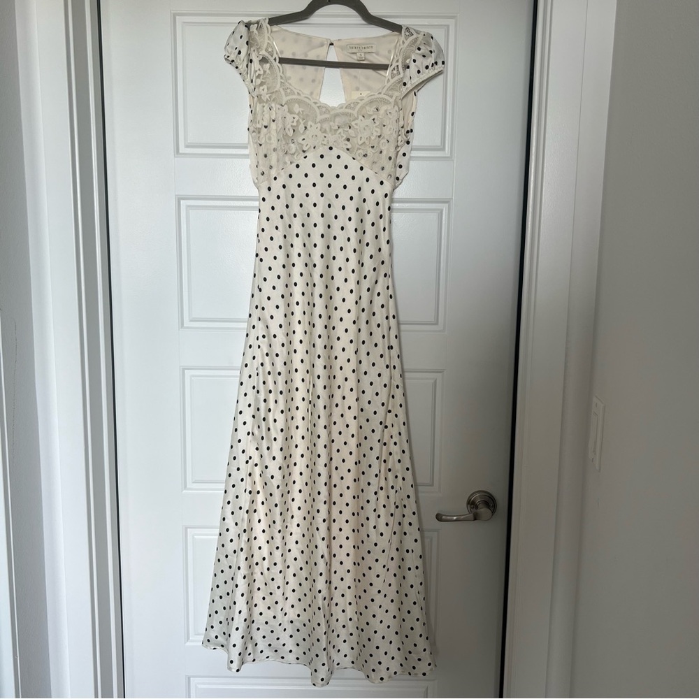 Urban Outfitters Cream Polka Dot Maxi Dress